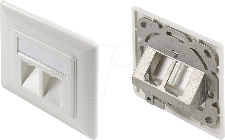 TTL 1800-02RW - Rahmenset für 2x Keystonemodul, 80 x 80 mm, unbestückt