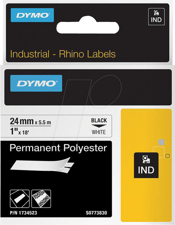 DYMO IND 1734523 - DYMO IND Polyester, 24mm, schwarz/weiß