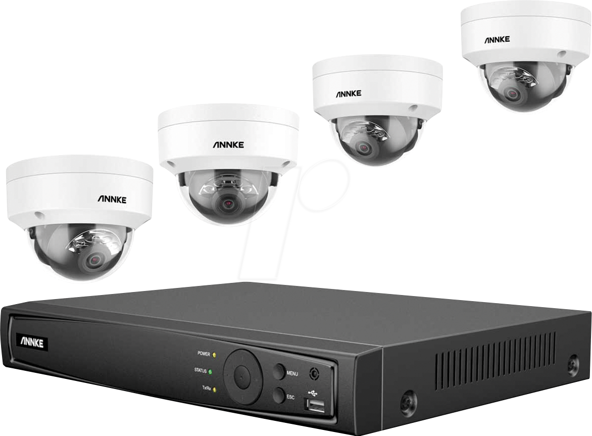 ANNKE N48PI91G42 - Netzwerk-Videorekorder, Set inkl. 4 Kameras