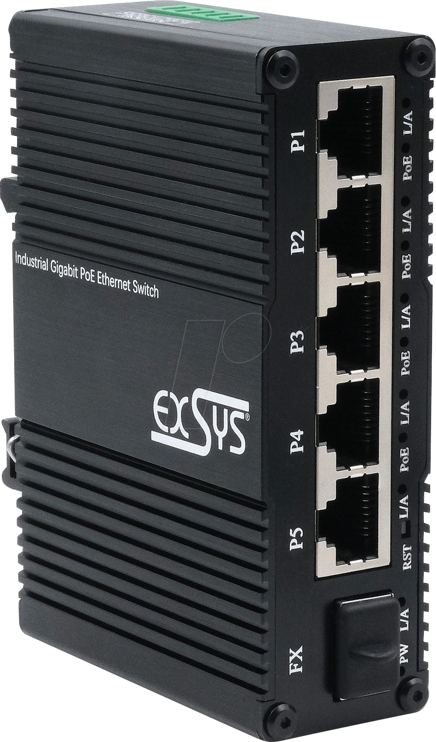 EXSYS 62030MSFP - Switch, 5-Port, Gigabit SFP, PoE+, Industrial