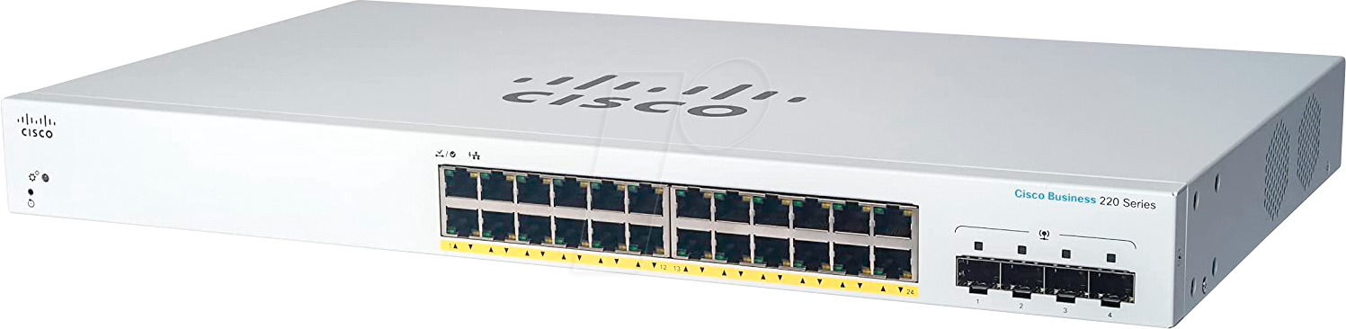 Thumbnail - CISCO CBS224FP4G - Switch, 28-Port, Gigabit Ethernet, PoE+, SFP
