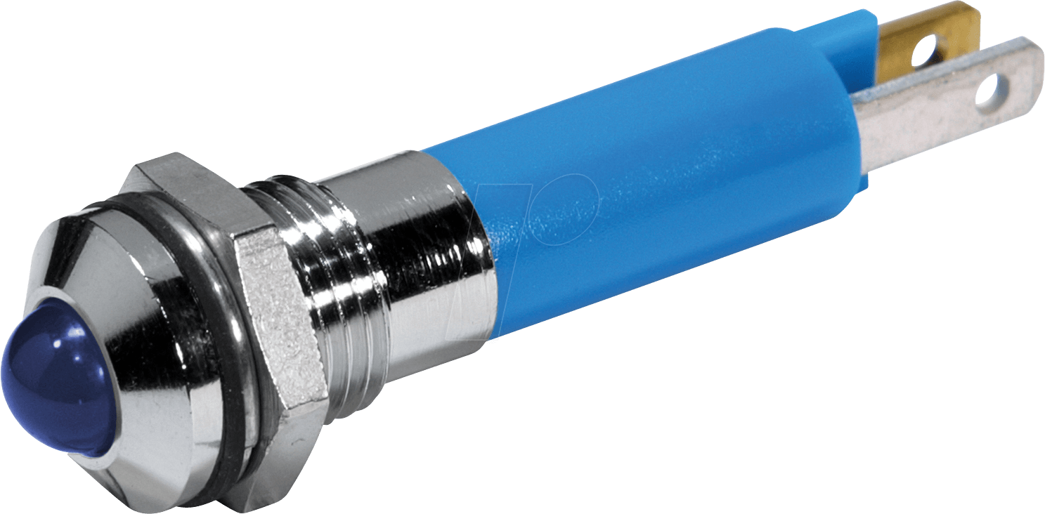 Thumbnail - 19080357 - LED-Signalleuchte, blau - ultrahell, 24 VAC/VDC, Ø8 mm, 600 mcd
