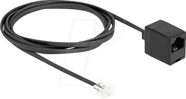DELOCK 88093 - Telefonkabel, RJ11 Stecker / RJ45 Buchse, schwarz, 2 m