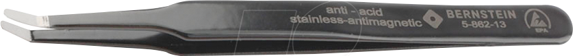 BERN 5 862 13 - SMD-Pinzette, 30° gebogen, rund, 125 mm, ESD