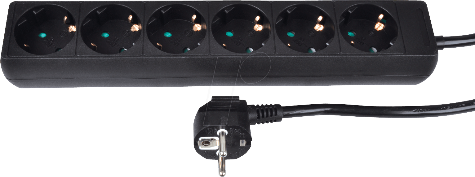 6-FACH DOSE SW 5 - Steckdosenleiste, 6-fach, 5 m, schwarz