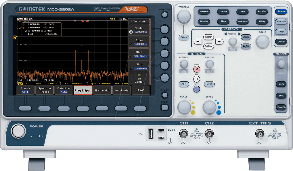 MDO-2202A - Digital-Speicher-Oszilloskop MDO-2202A, 200 MHz, 2 Kanäle
