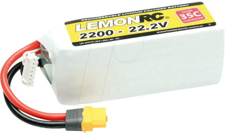 LRC 6S 2200 - LiPo Akku LEMONRC 2200 - 22.2V (35C)