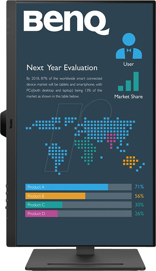 BENQ BL2790QT - 69cm Monitor, WQHD, USB-C, Mikrofon, Lautsprecher, Pivot