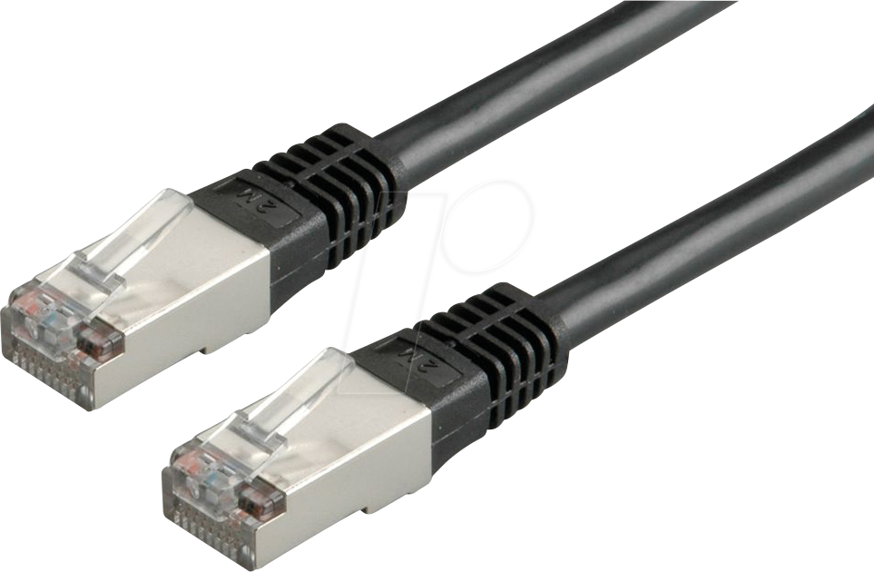 ROLINE 21150145 - Patchkabel Cat.5e FTP, schwarz, 2 m