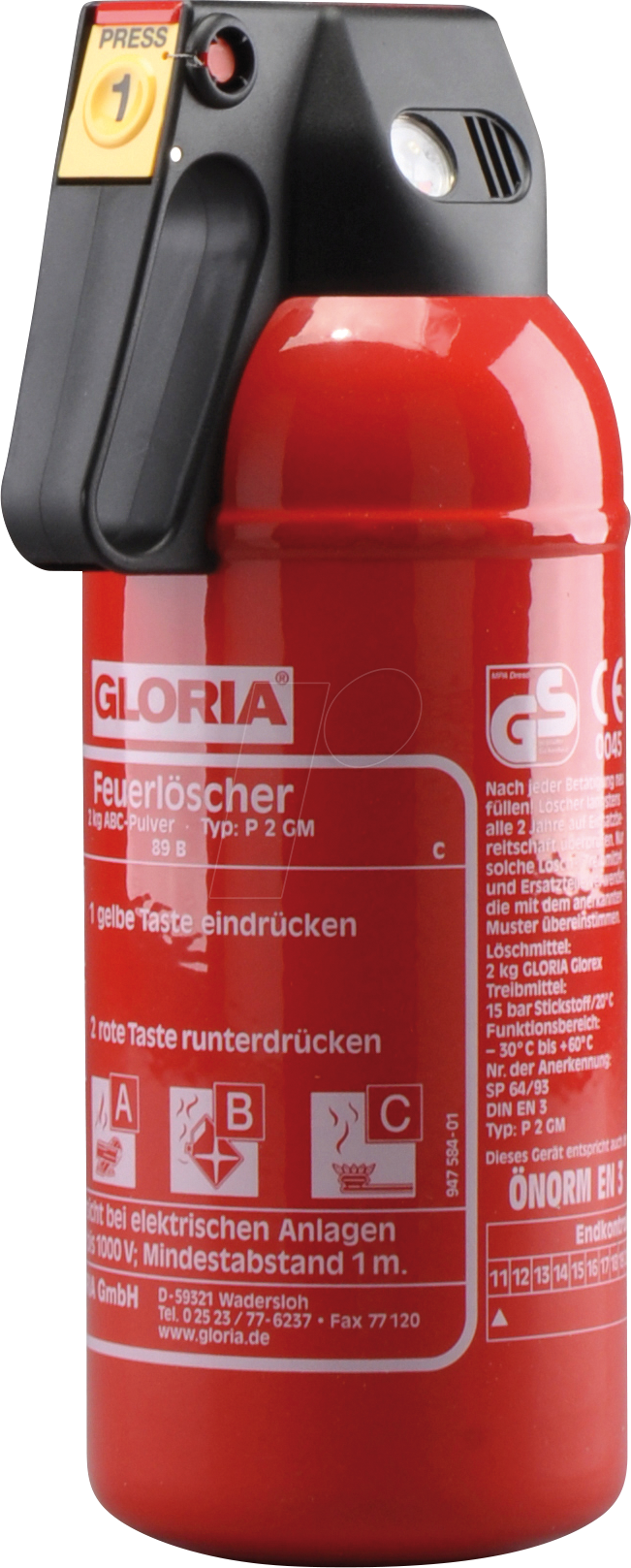GLORIA P2GM - Feuerlöscher, Auto