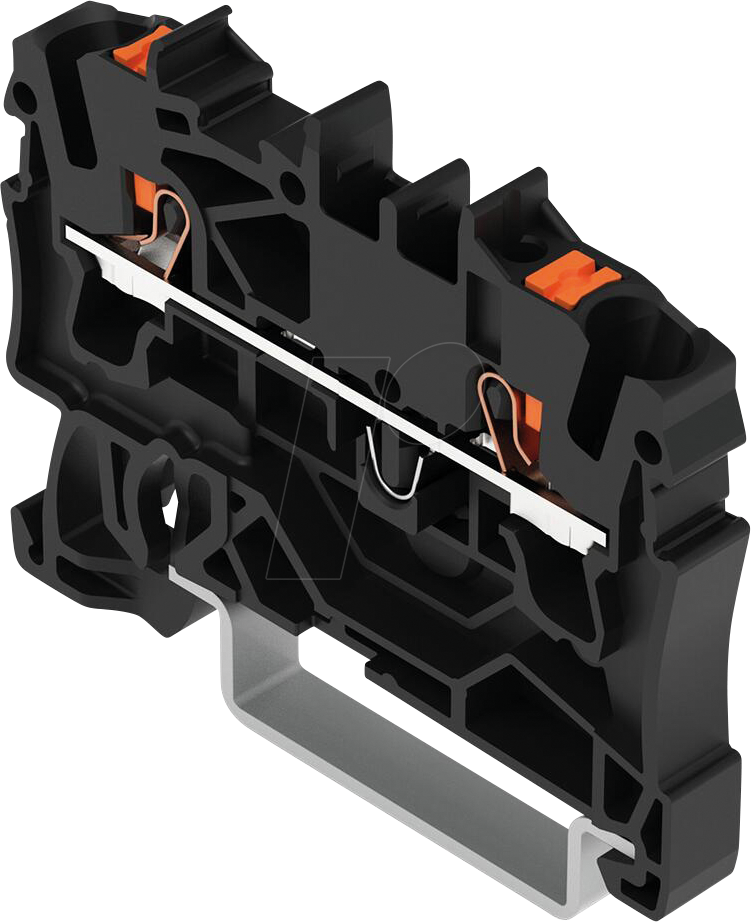 WAGO 2202-1205 - 2-Leiter-Durchgangsklemme, mit Drücker 2,5 mm², schwarz