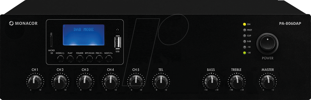 MON PA-806DAP - Monacor ELA-Mischverstärker, Class-D, 60 W