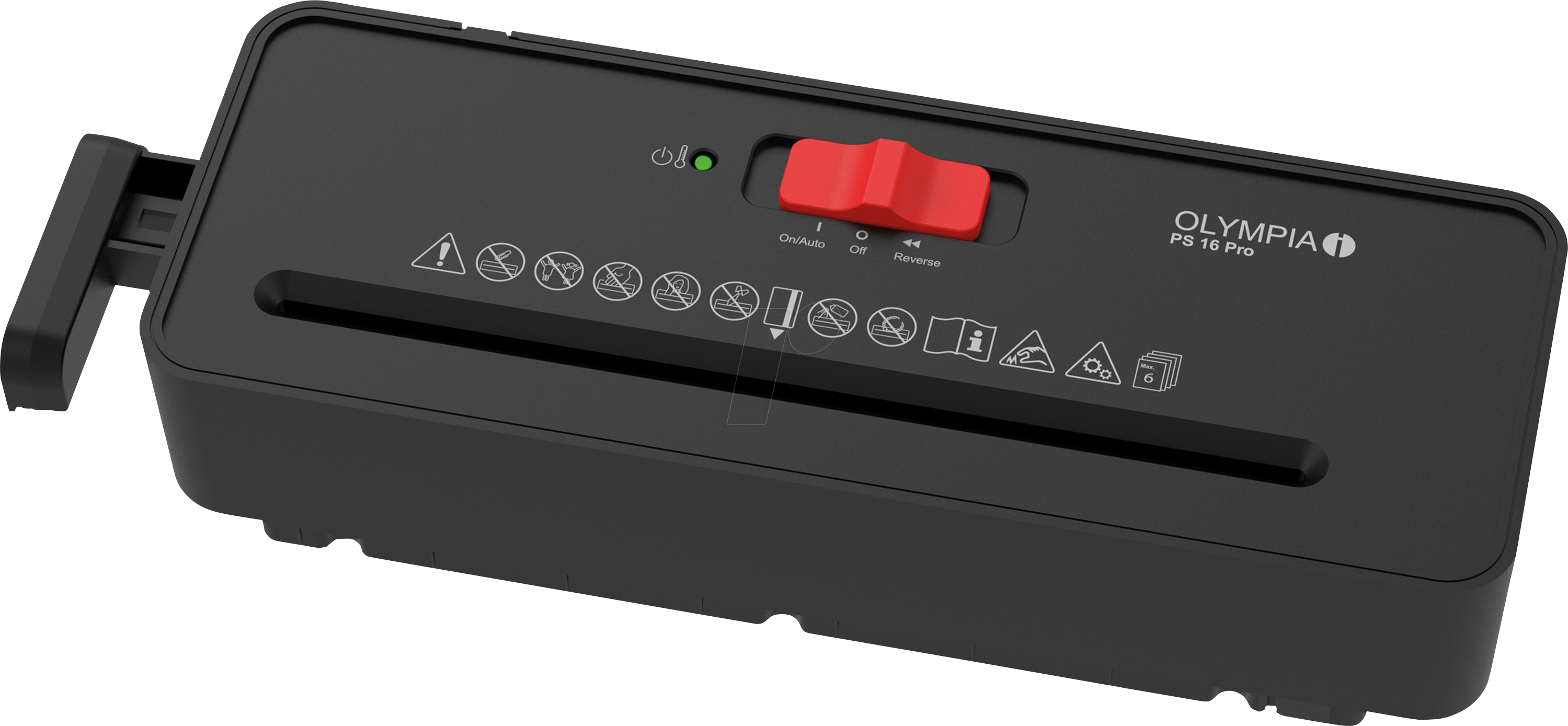 OLYMPIA PS16PSW - Aktenvernichter, Streifen-Schnitt, P-2, schwarz