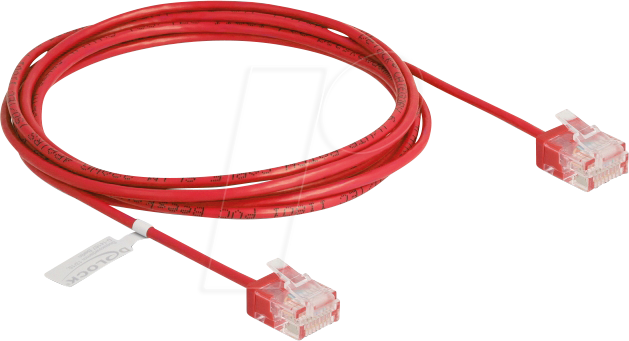 DELOCK 80817 - Patchkabel Cat.6 UTP, Ultra Slim, 2 m, rot
