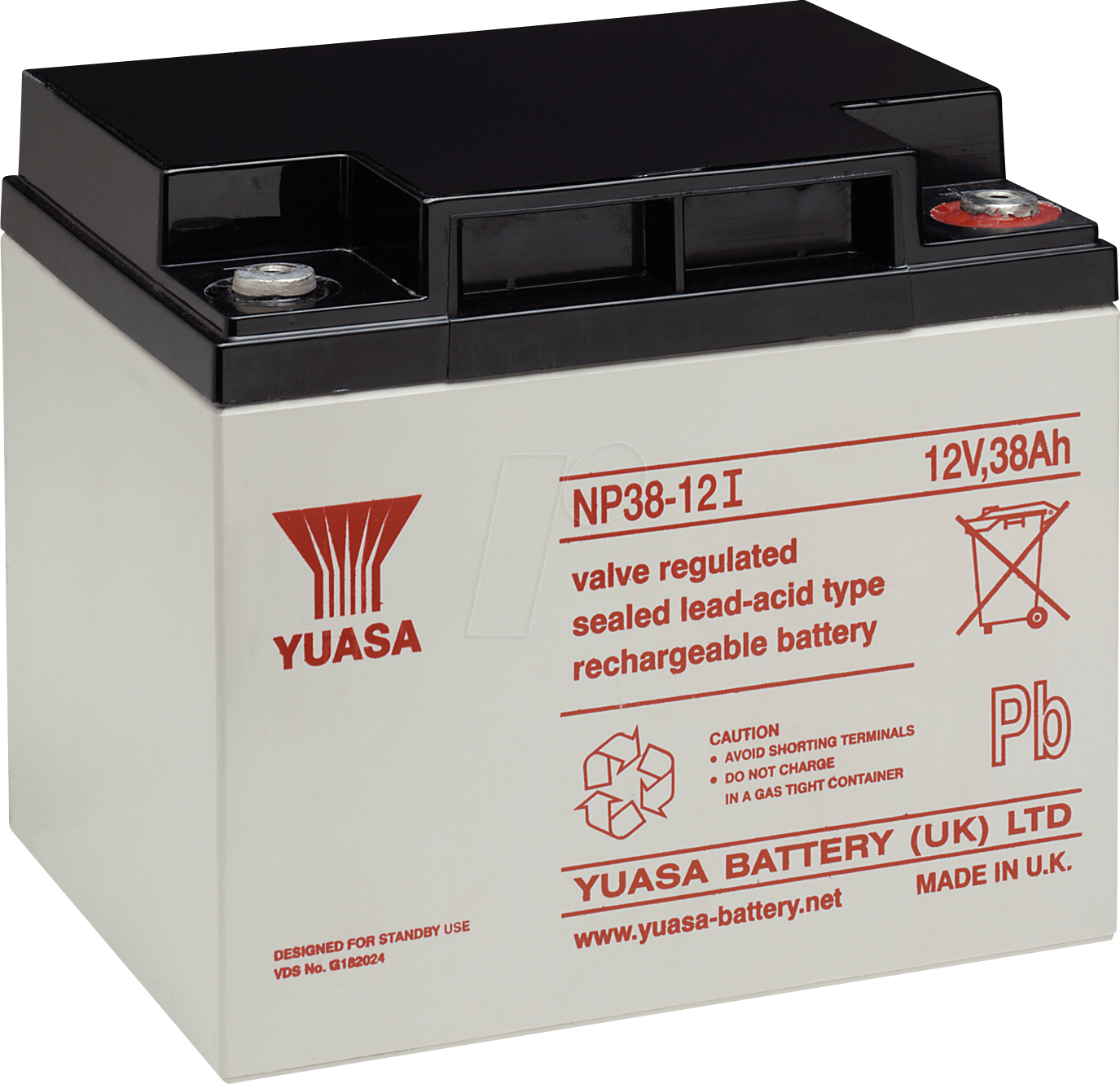 YU NP38-12I - Blei-Vlies-Akku, 12 V, 38 Ah, VdS