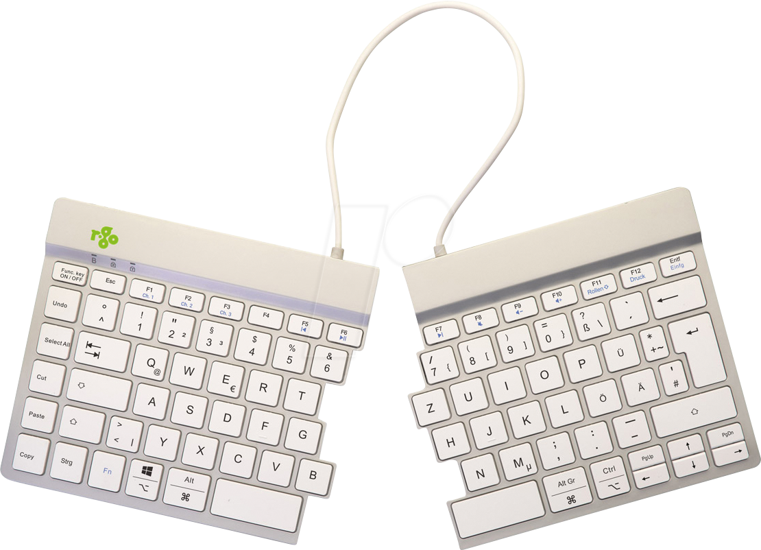 R-GO SBDEWLWH - Funk-Tastatur, Bluetooth, kompakt, ergonomisch