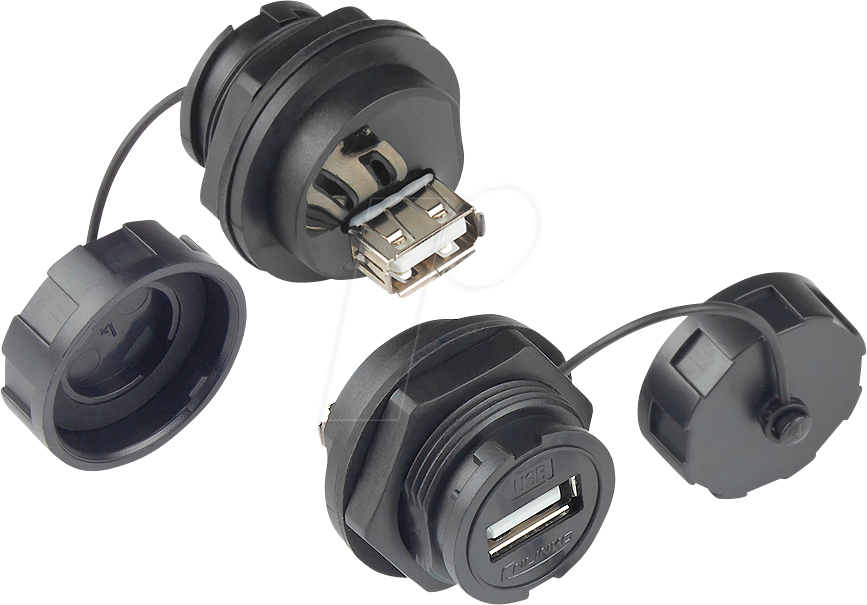 GC IC04-U206 - Steckverbinder - USB 2.0 Durchführungskupplung Typ A + Deckel
