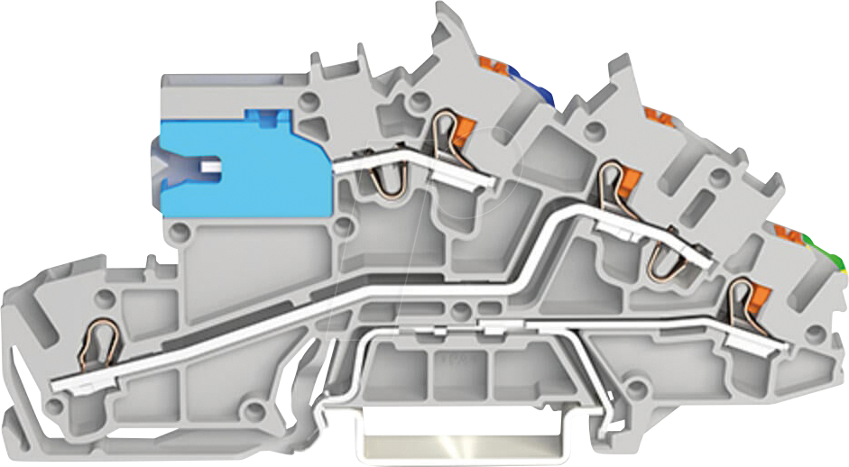 WAGO 2203-7541 - Installationsetagenklemme, 2,5 mm², NT/L/PE, grau