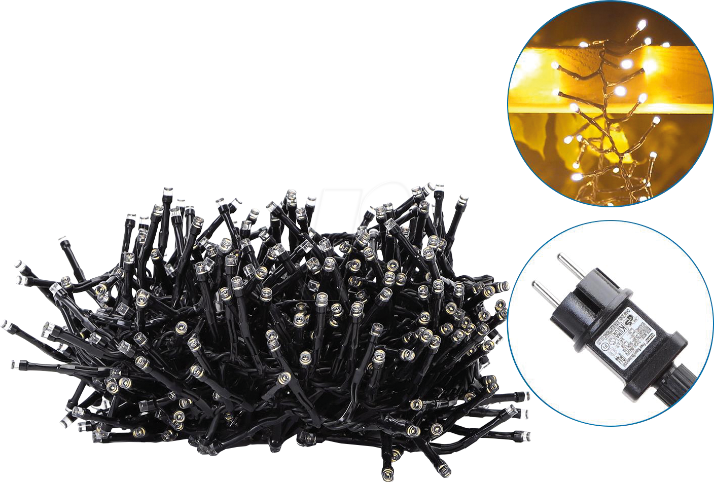 AIG 208967 - Cluster-Lichterkette, 500 LEDs, warmweiß, 10 m