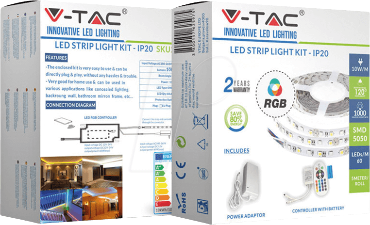 VT-2558 - LED Streifen, RGB, IP20, 5000 mm