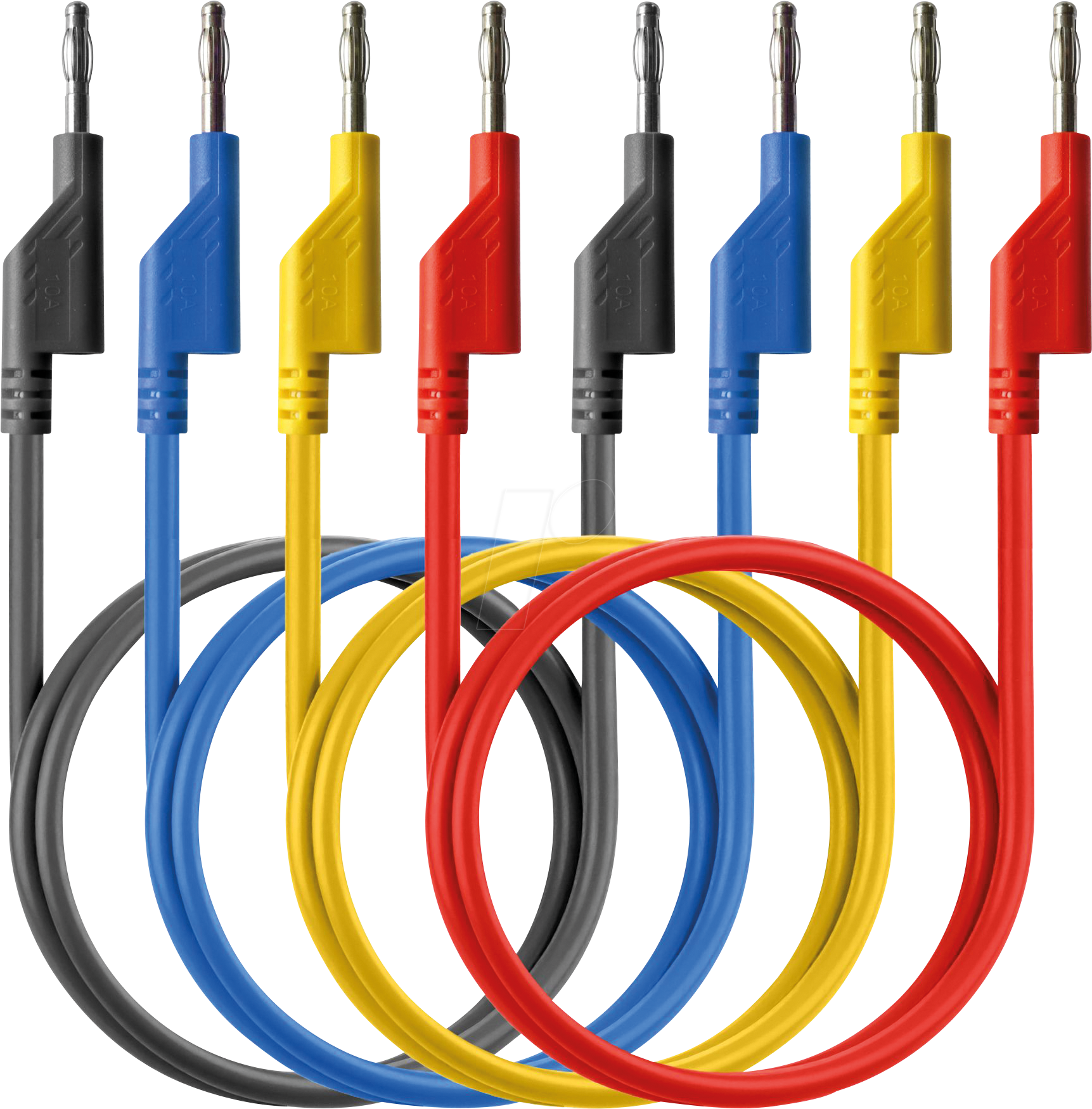 PEAKTECH 7047 - Messleitungen, 0,50 m, stapelbar, 4er Set