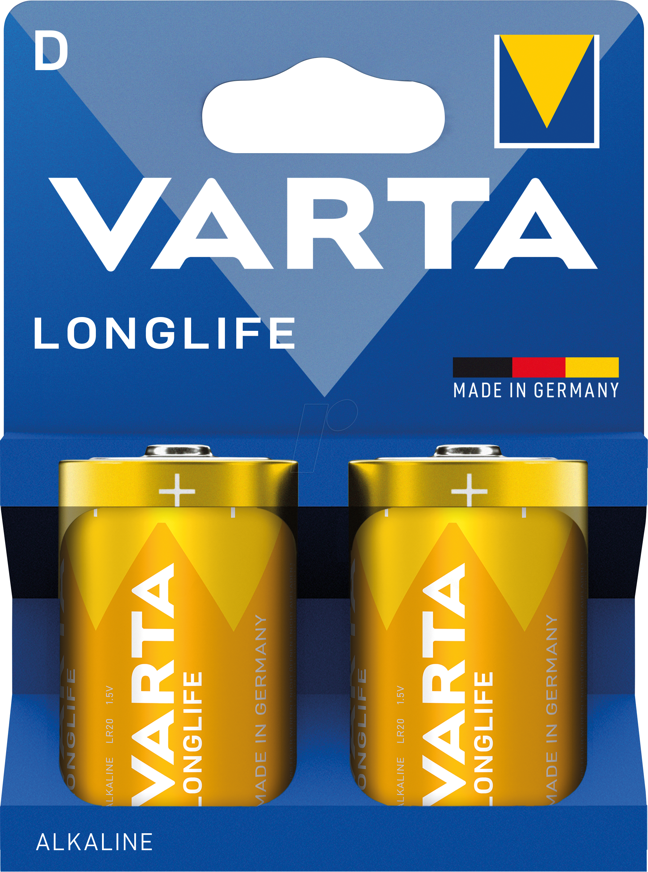 VAR LL D 2X - Longlife, Alkaline Batterie, D (Mono), 2er-Pack