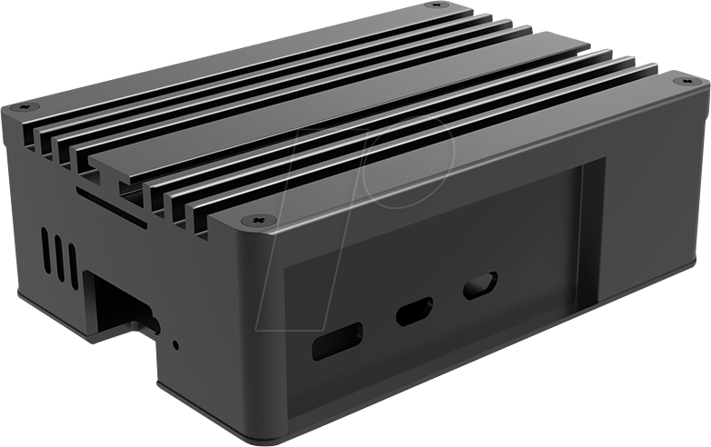 RPIC RA13-M2B - Gehäuse für Raspberry Pi 5B, Alu, schwarz