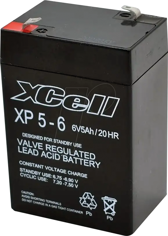 XCELL XP5-6 - Blei-Vlies-Akku , 6 V, 5 Ah