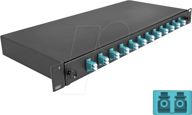 DELOCK 67004 - 19'' LWL Spleißbox, 12x LC Duplex OM3, 1HE