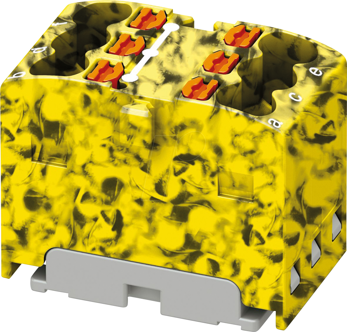 PHOE 3002795 - Verteilerblock PTFIX, 6X1,5, schwarz/gelb