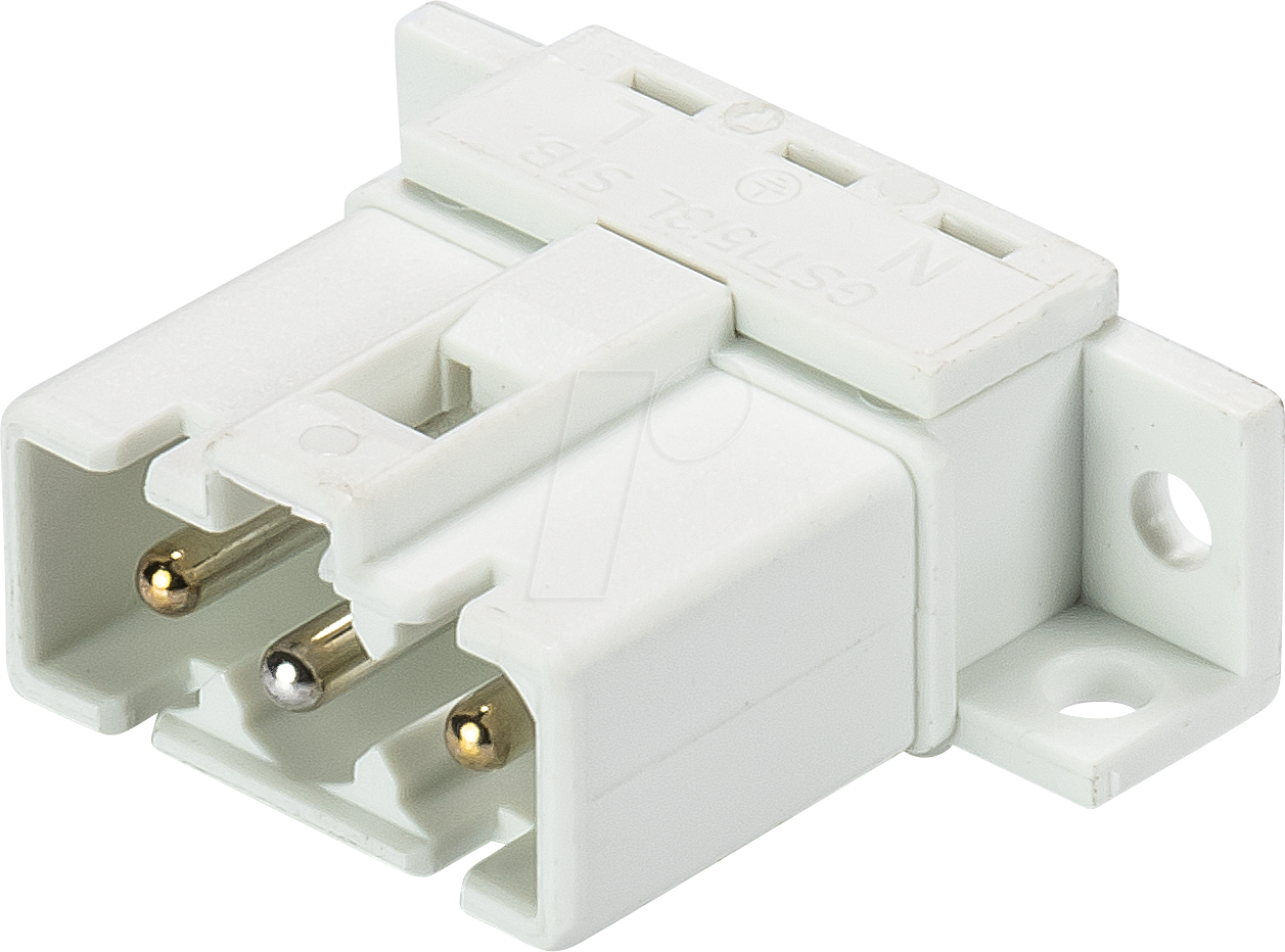 GST 15I3 SHB W - Geräteanschluss - Stecker, Lötanschluss, ws, 3-pol