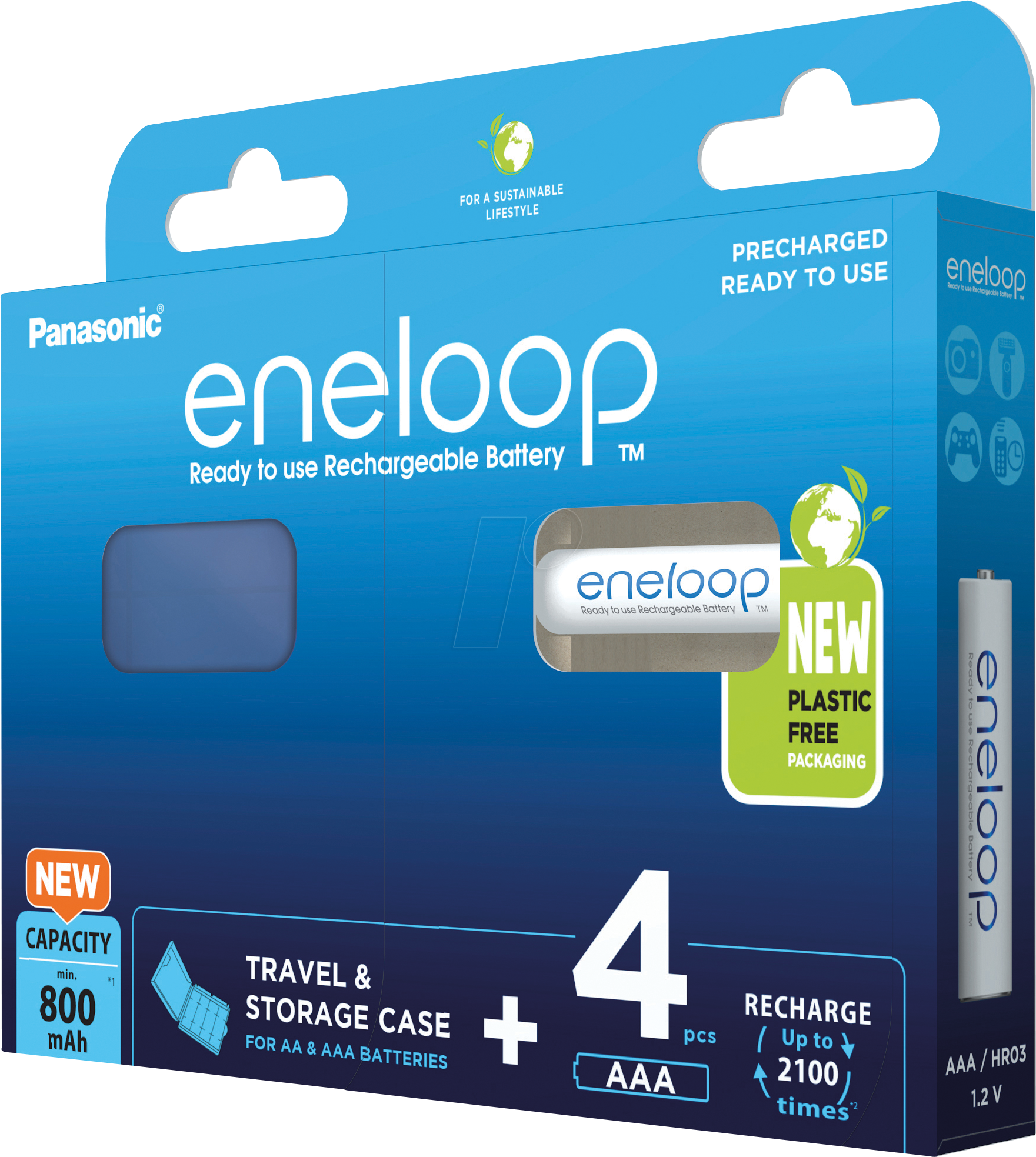 ENELOOP 4XAAAB - eneloop, NiMh Akku, AAA (Micro), 800 mAh, 4er-Pack + Box