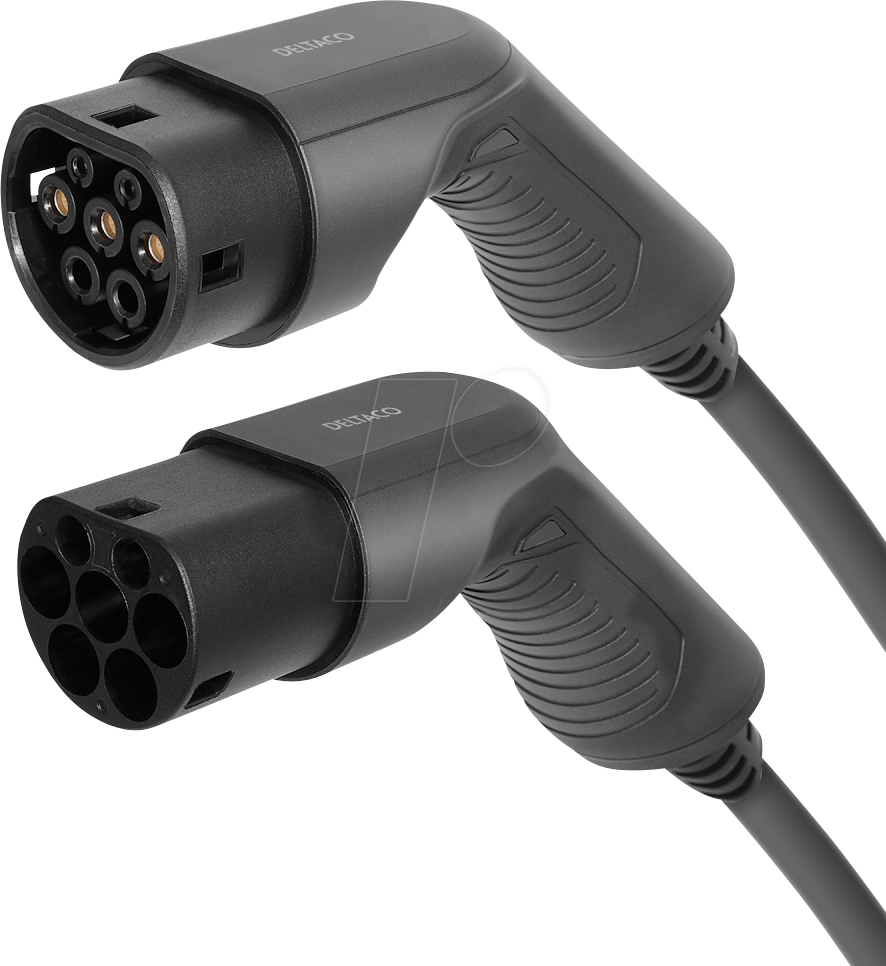 DELTACO KC014 - Typ 2 Kabel, für E-Fahrzeuge, 11 kW, 3 m