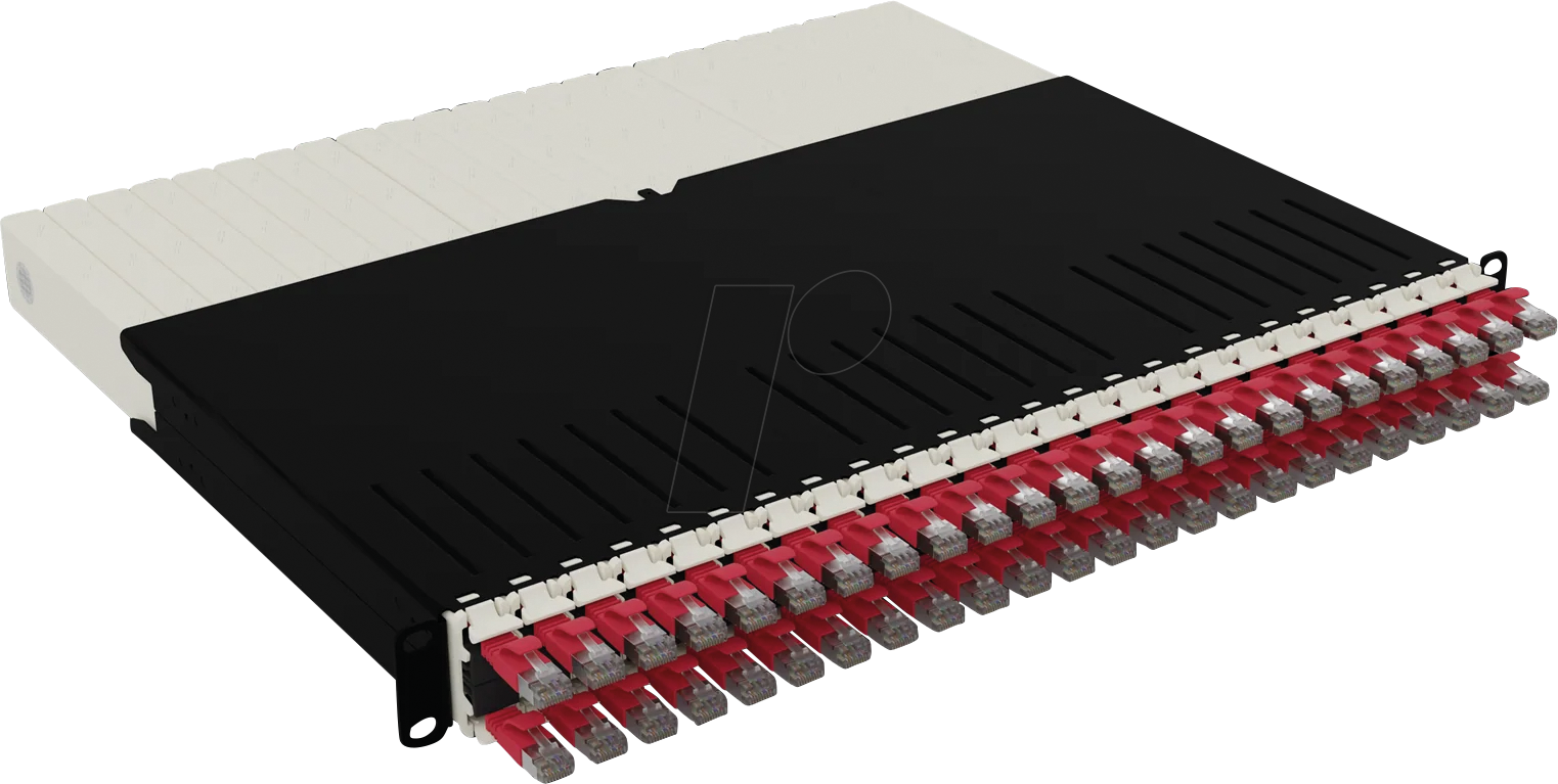 PB PONEX8STPRD - Kabelmanagementsystem, 24-Port, Cat.6a STP, 0,8 m, rot