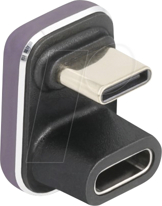 DELOCK 60737 - USB-C 4.0 Adapter, Stecker auf Buchse, 180° gewinkelt, PD 3.1