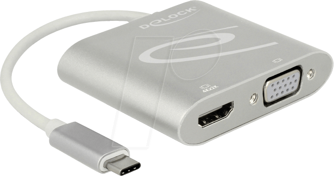 DELOCK 87705 - Splitter USB Type-C Stecker > HDMI / VGA Buchse DP-Alt Mode