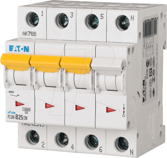 EATON 242545 - Leitungsschutzschalter, Char. C, 25 A, 3 + N