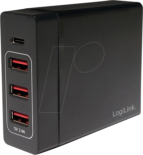 LOGILINK PA0122 - USB-Ladegerät, 60 W, 3x USB-A, 1x USB-C (PD)