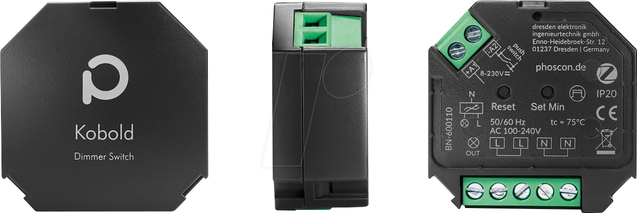 PHOSCON 600110 - Phoscon Kobold Unterputz Dimm-Aktor, Zigbee 3.0