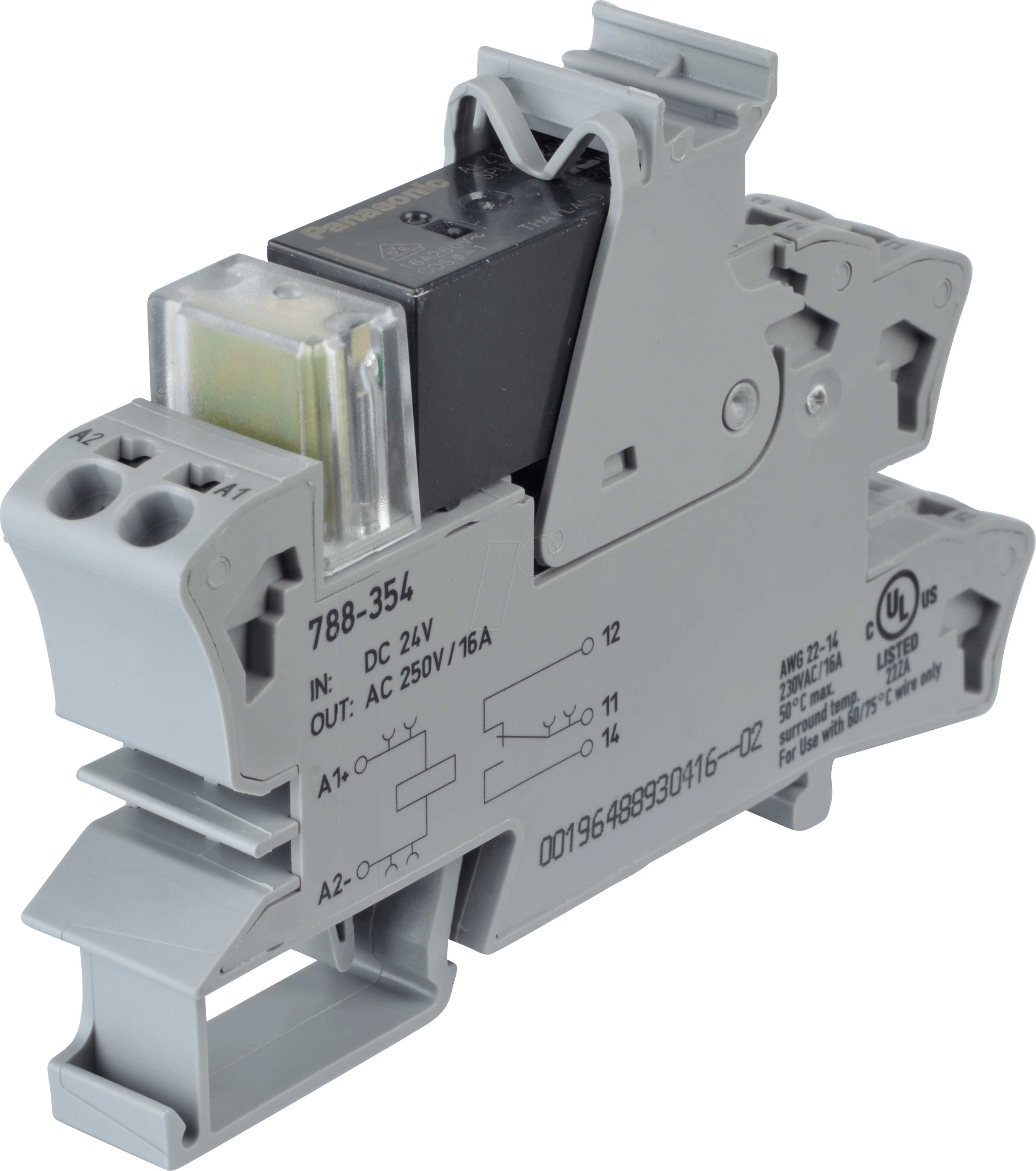 WAGO 788-354 - Stecksockel mit Relais ALZ, 1 Wechsler, 24 V DC