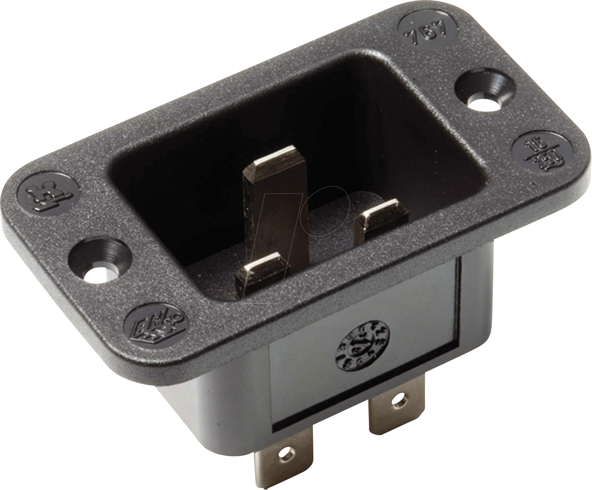 BACH 917.173 - Kaltgeräteeinbaustecker IEC320 C20, schwarz