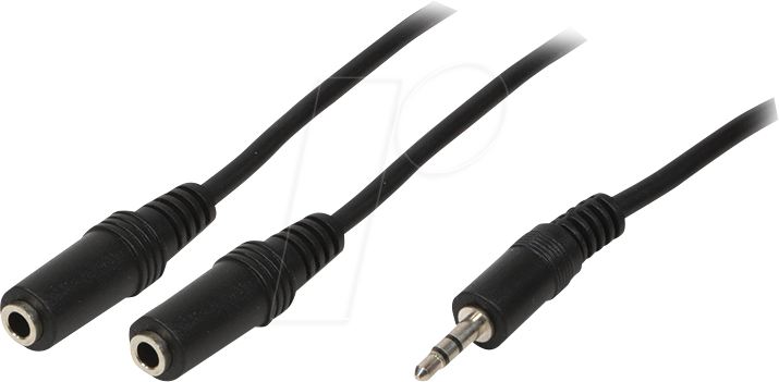 LOGILINK CA1046 - Audio Kabel, 3,5 mm 3-Pin Klinkenstecker auf 2x Kupplung, 0,2 m