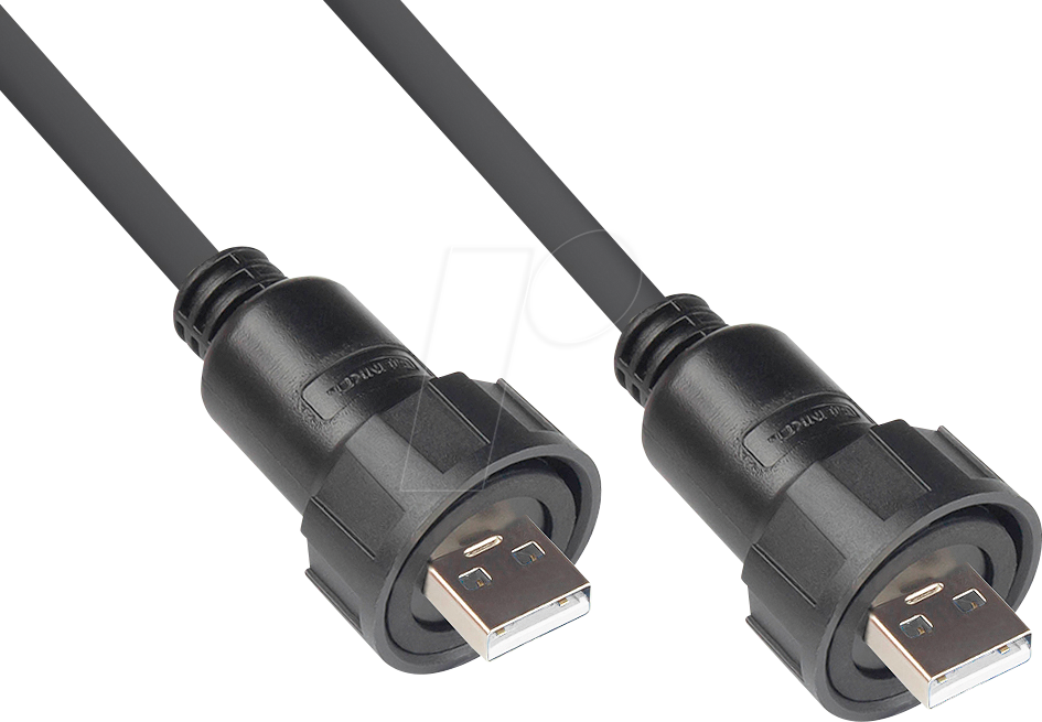 Thumbnail - GC IC04-U202 - Steckverbinder - USB 2.0 Kabel Typ A beidseitig Bajonett, IP67