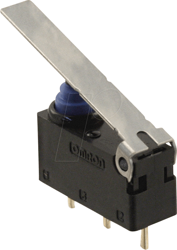 D2AW-EL052D R - Subminiatur Mikroschalter, 1x Aus, Flachhebel lang