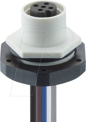 LUT 1220-04-101 - Einbaukupplung, M12, 4 pol, A-kodiert, IP67, weiß