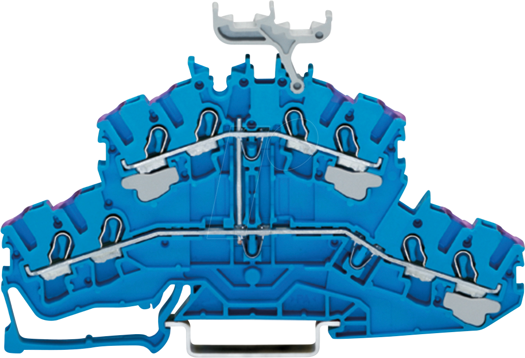 WAGO 2002-2409 - 4-Leiter-Doppelstockklemme, N, 2,50 mm², blau
