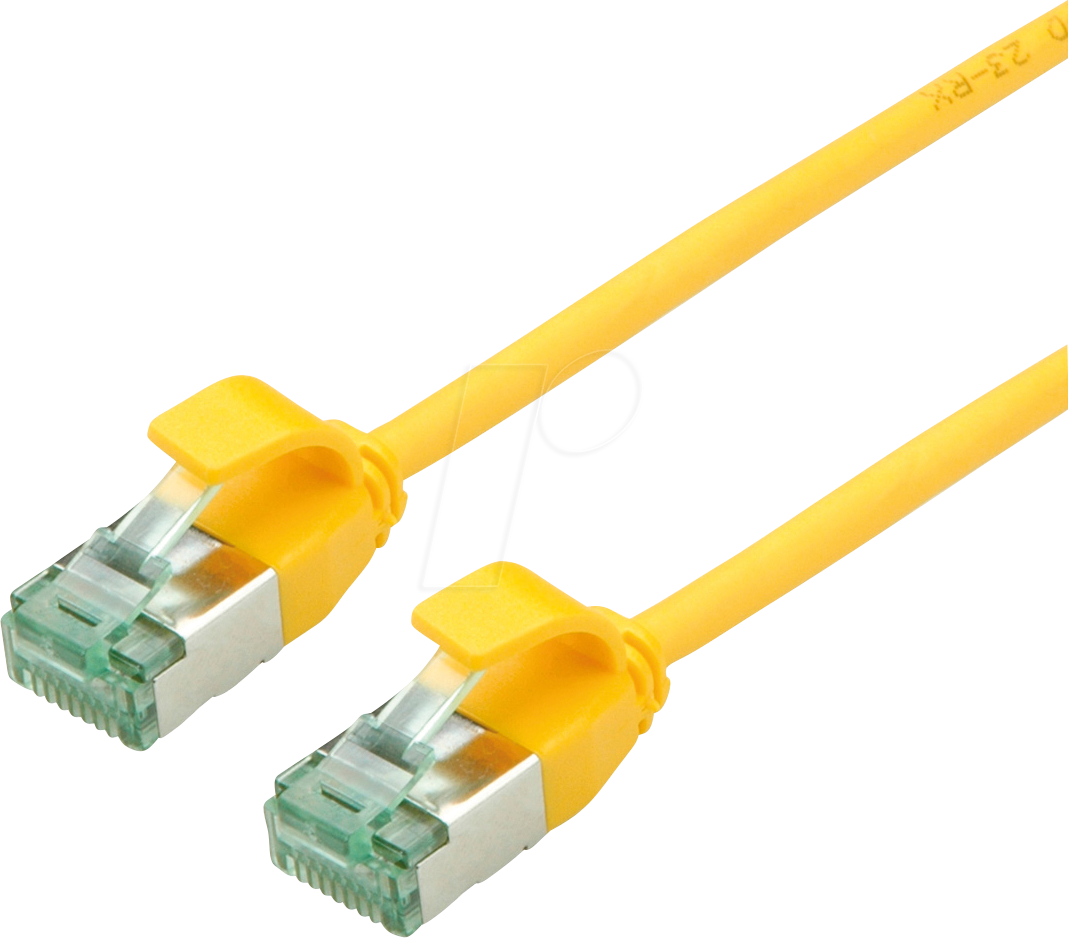 Thumbnail - ROLINE 21453323 - Patchkabel Cat.6a (Class EA) U/FTP, Slim, gelb, 1 m