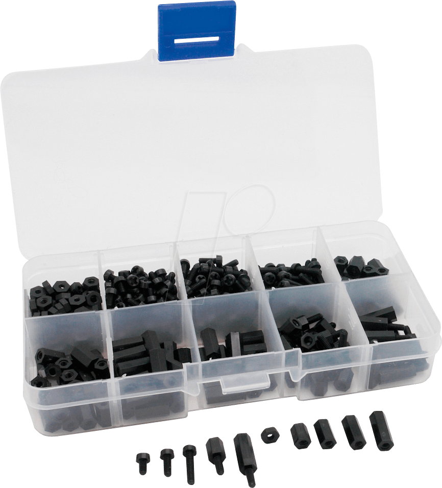 RPI MOUNTINGKIT5 - Raspberry Pi - Abstandshalter-Sortiment, 380tlg., M2,5, schwarz