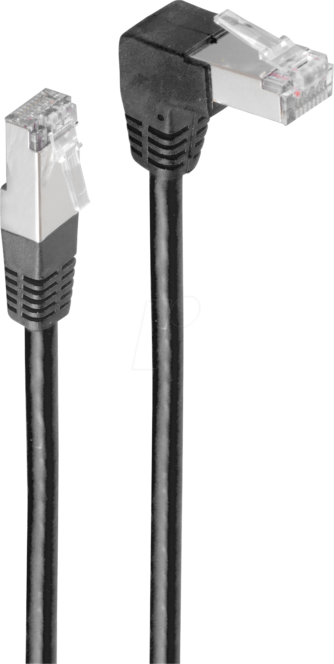 SHVP 08-64035 - Patchkabel, gewinkelt-gerade, schwarz, 2 m