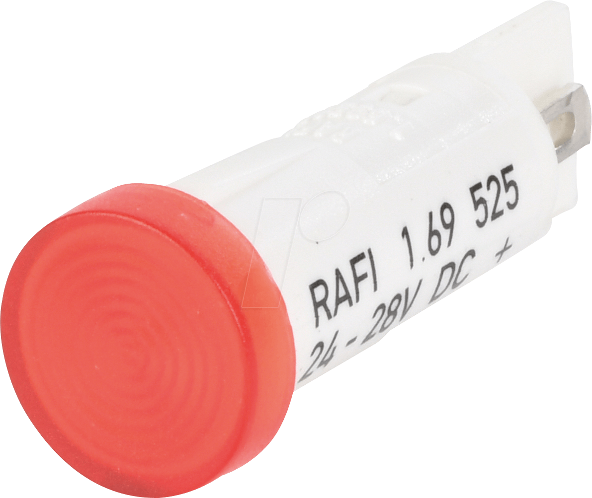 RAFI 525.205 - LED-Signalleuchte, rot, 24 - 28 V, Ø 10 mm, rund, FASTON